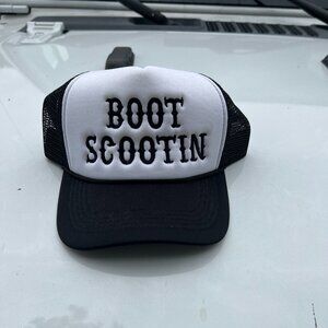boot scootin embroidered trucker hat